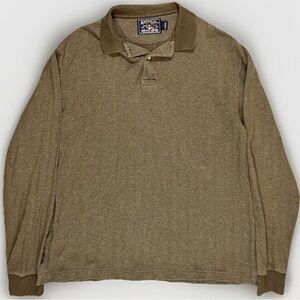 American Living Brown Long Sleeve Polo